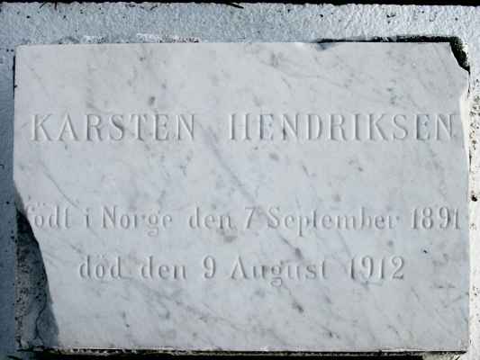 Detail of Grave of HENRIKSEN, Karsten