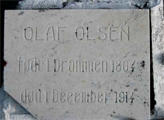 Detail of Grave of OLSEN, Olaf