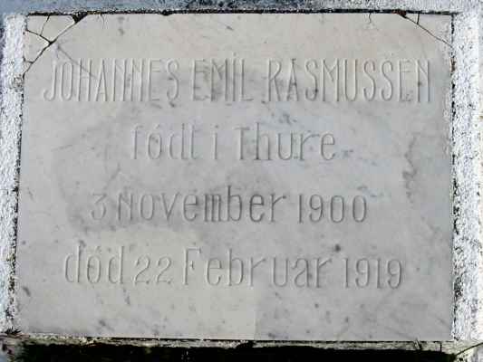 Detail of Grave of RASMUSSEN, Johannes Emil