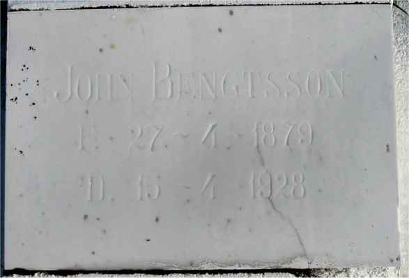 Detail of Grave of BENGTSSON, John