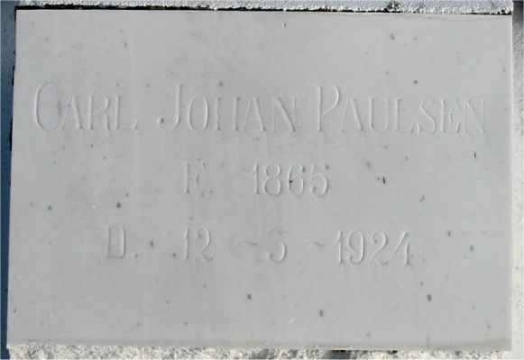 Detail of Grave of PAULSEN, Carl Johan