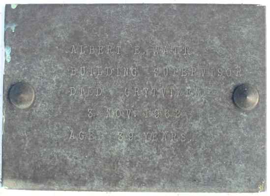 Detail of Grave of WATT, Albert E.