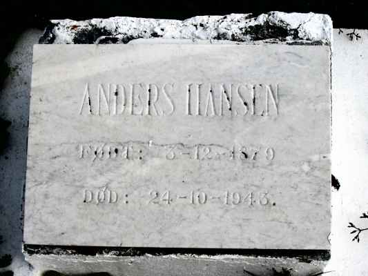 Detail of Grave of HANSEN, Anders F.A.