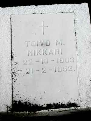 Detail of Grave of NIKKARI, Toivo Matti
