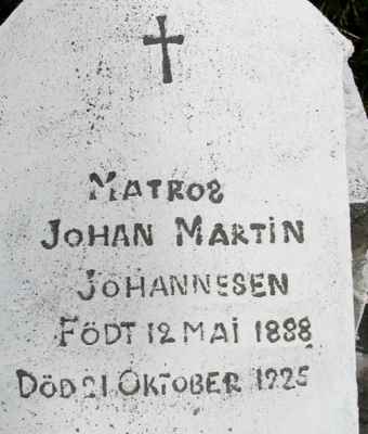 Detail of Grave of JOHANNESEN, Johan Martin