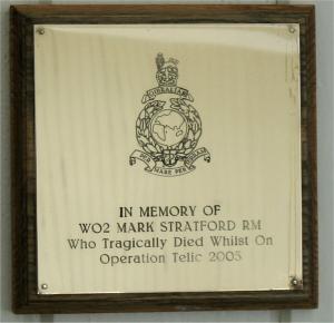 Memorial to WO2 Mark Stratford