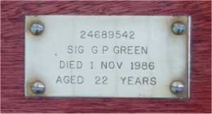 Detail of Church Memorial to Sig G.P.Green