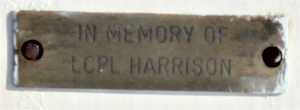 Detail of Memorial to LCpl J.C. Harrison