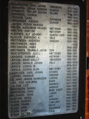 Inside Sandefjord Memorial Chapel