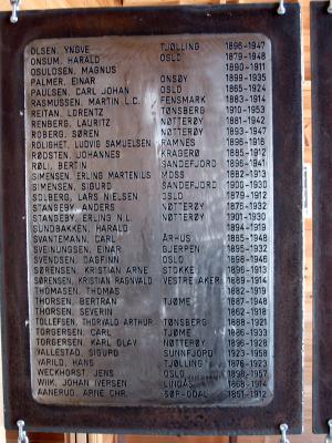 Inside Sandefjord Memorial Chapel